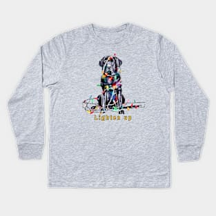 Lighten up Black Labrador Kids Long Sleeve T-Shirt